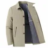 new Men's Fi Slim Dad British Style with Solid Color Busin Casual Gentleman Middle-aged and Elderly Lapel Coat Jacket G4Dy#