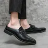 Freizeitschuhe Herren Halb-Slipper Loafer Lackleder Business Mode Leichtgewicht Halbschuh