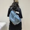 Sacs de taille unisexe sac à bandoulière épaule filles Denim pour femmes 2024 grande capacité messager Bolsos Para Mujer Hip Hop ceinture