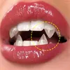 Decoração de festa 1-10 pares adultos vampiro dentes falsos transparentes dentaduras dentes zumbi para horror sangrento adereços de halloween