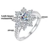Prawdziwy 925 Srebro dla kobiet 12ct Słoneflower Genialny Diamond 18K plastowany pierścionek ślubny z certyfikatem 240313