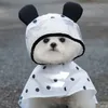 Dog Apparel Summer Full Print Polka Dot Raincoat Rain Tractable Two-foot Pet Waterproof Clothes Cartoon Bear Rainy Day Artifact