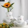 Vasi Creativo Vaso di fiori nudi bianchi Vaso in ceramica con braccio rotto Disposizione di vasi Pianta astratta Regalo umano Decorazione della casa