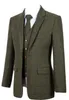 Costumes pour hommes 3 pièces Bussin formel revers cranté garçons d'honneur laine Plaid Tuxedos pour les activités de fête mariage Blazer + gilet + pantalon D4K5 #