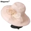 Chapeaux à large bord Femme Summer Sun Hat Femmes 2024 Mode Pliable Filles Protection Floppy Panama Beach Caps