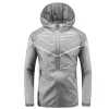 Män tunn sommarvattentät jacka Sun Protecti Jacket Moutain Vandring Fiske Casual Windbreaker Snabbtorkning Sport Hooded Coat V2EN#