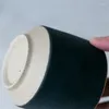 Copos pires estilo europeu cerâmica xícara de café porcelana esmalte verde escritório teacup criativo simples café da manhã caneca água drinkware