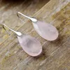 Stud Earrings Classic Natural Stones Waterdrop Woman Hook Drop Ethnic Semiprecious Stone Designer Crystal Jewelry Gifts