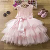 Abiti da ragazza 2-6 anni Abiti estivi in pizzo per neonate Cute New Kids Princess Party Ball Gown Bambini Compleanno Matrimonio Sera Prom Dress yq240327