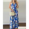 Basic & Casual Dresses Women Tropical Print Halter Backless Maxi Dress Summer Spring Vacation Sleeveless Y Boho Beach Floralcasual Dr Dhku8