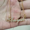 925 Sterling Silver Custom Name Halsband Personlig Iced Out Diamond Letter Pendant Kvinnor Tamnsmycken Inledande halsband