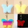 Llaveros Llavero de mariposa de peluche Llavero de adorno relleno Colgante encantador