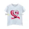 Heart Print T Shirt Women Short Sleeve Tees Spring Summer Breathable T Shirts Designer Casual Tee