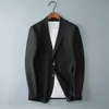 Alta Qualidade Fi Todas as Tendências Fi Bonito Casual Men's Malha Tecido Xadrez Busin Terno Casual Quatro Seass Blazers 57FX #