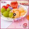 Çatallar 1-6pcs mini meyve çatal seti çocuk sevimli bento kutusu dekor tatlı karikatür kürdan kek parti tedarik