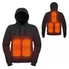 Mens Hoodies Sweatshirts Outdoor Electric Usb Heating Sweaters Men Winter Warm Heated Clothes Charging Heat Jacket Sportswear Drop Del Ot6Bm