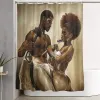 カーテンメンズインスピレーション黒人アフリカンカップルアメリカンラバーキングとクイーンセクシーな女性タープシャワーカーテン装飾バスルーム