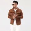 men's Caramel Denim Jacket 2023 spring and autumn new style Fi classic stretch slim denim jacket for men 42Ft#