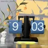 Desk Table Clocks Night Light Flip Desk Clock Mechanical Retro Style Auto Page Down Table Clock Battery Operated Big Number Display Time24327