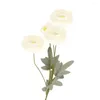 Flores decorativas 4 garfo ranúnculo simulado chá ameixa camélia seda po adereços decoração artificial acessórios de casamento mesa flor lulian