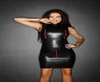 Sexy PVC Couro Látex Bodycon Vestido Brilhante Zíper Sem Mangas Catsuit Erótico Fetiche Bondage Clubwear Adulto Traje Pornô S M L XL Y19879402