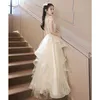 Banket Evening Dress Womens Summer 2024 New High End Feeling Art Exam Temperament Long Niche Host