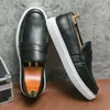 Scarpe casual Stazione europea Uomo Tavola da risata a bocca aperta Versatile pelle Lefu Nero Marrone Taglie 38-46