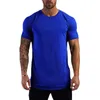 Été Cott Sports T-shirts Hommes Slim Fit Gym Fitn Homme T-shirt Casual Running Bodybuilding Homme Jogging Vêtements d'entraînement O6px #