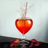 Bicchieri da vino Tazza in vetro a forma di cuore Amore Coppia tazze senza cannuccia Tazza da cocktail creativa Tè Boccali da birra Latte Caffè Regalo Bicchieri