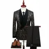 boutique Blazer + Pantaloni da uomo Fi Busin Gentleman Casual Casual Cew Fr Lace-up Set da 2 pezzi Formato europeo XS-4XL i2m1 #