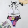 Damenbadebekleidung 2024 Floral Stamping Frauen Bikini Set Sexy Gepolsterter Badeanzug Push Up Sommer Beachwear Brasilien Badeanzug