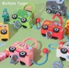 Barn låser upp spel Montessori Toy Occupation Color Matching Car Locks Keys For Preschool Educational Toys 240321