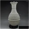 Flaskor burkar delikat kinesisk dekoration handarbete snidad öppenwork dehua vit porslin vas bas nr.3 droppleverans hem trädgård d dh5be