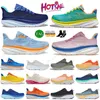 Neue One One Laufschuhe für Männer Frauen Bondi 8 Harbor Mist Lunar Rock Carbon x2 Clifton Challenger ATR Low Mesh Airs Trainer Triple White Sport Sneakers Größe EUR 36-47