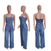 Jeans pour femmes Xuru-Europe et États-Unis Sexy Strappy High Street Combinaison sans manches Jambe large N7-6012