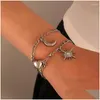 Chain Link Armbanden 2 stks/paar Cuba Hart Magneet Trek aan voor koppels Mode Heren en Dames Charme Creatieve Zon Maan Drop Delivery Je Otxzw