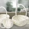 Förvaringskorgar Lychee Life White Paper Rope Artificial Rattan Weaving Handgjorda vävda förvaringspåse Portabla korg Picknickfotografer Rekvisita