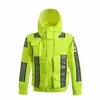 oi vis Workwear Jaqueta de Segurança Jaqueta Reflexiva Casaco de Chuva Homens À Prova D 'Água Outwear Homens Multi Bolsos Jaqueta Uniforme de Trabalho b3mW #