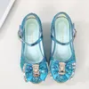 Marke Bogen High Heel Schuhe für Mädchen Prinzessin Schuhe Kinder Pailletten Leder Schuhe Kinder Party Hochzeit Bling Glitter Kristall Schuh