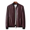 men Jacket Faux Leather Zipper Cardigan Lg Sleeves Windproof Smooth Surface Plus Size Men Spring Coat For Daily Wear D06x#