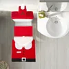 Tappetini da bagno Set copriwater natalizio Set creativo per tappetino da bagno Babbo Natale Forniture per decorazioni regalo Navidad per l'anno domestico