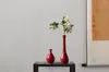 Vasos estilo chinês vermelho vaso de cerâmica retro zen chá tapete decorativo conjunto de flores