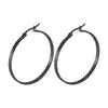 Hoop Huggie RVS ring oorbellen dames grote ronde ring oorbellen trendy en modieuze oorbellen geperforeerde sieraden zwart/zilver 24326