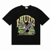 2023 Rhude Tshirt Designer Mens T-shirts Tide imprimé Tee Men Femmes Round Neck Short Sleeve Tshirt décontracté Fashion High Street Hip Hop