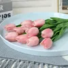 Decorative Flowers Artificial Green Plants Fresh Red Pink Blue Tulip False Blossom Kumquat Fortunella Japonica Bonsai