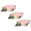 Decorative Flowers 3 Pcs Candlestick Garland Front Door Wreath Rings Decor Spring Wedding Layout Props Pillar Plastic