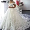 MYYBLE Weiß Weg Von der Schulter Plus Größe Vestido De Noiva Hochzeit Kleid Zug Nach Maß Plus Größe Braut Tüll Mariage240327