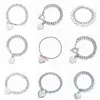 Bijoux coeur de pêche chaîne épaisse Bracelet en argent sterling 925 classique mode argent coeur carte dames avec sac à poussière et boîte