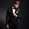 Ternos masculinos de alta qualidade preto único breasted xale lapela formal 2 peça jaqueta calças traje casamento homme magro ajuste terno d9xK #