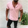 T-shirt da uomo T-shirt da uomo T-shirt a maniche corte con scollo a V sottile moda casual europea e americana Abbigliamento Drop Delivery Abbigliamento Panno Dh2Mv